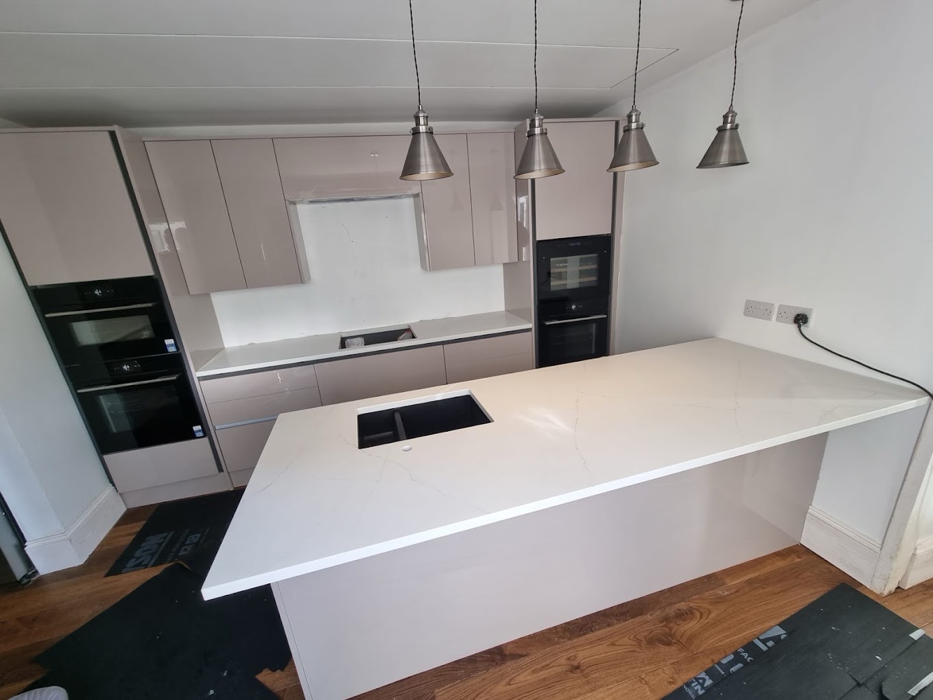 Kitchen island installation by Soper Carpentry